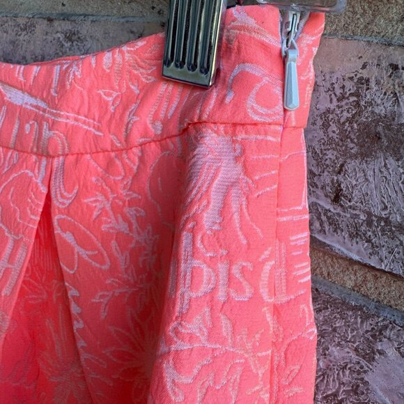 Lilly Pulitzer Word on the Street Jacque Peachy Pink Harlie Pleated Skirt Size 2 - Picture 6 of 8